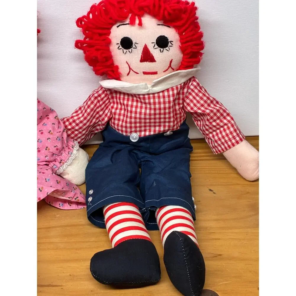 Vintage Handmade Raggedy Ann & Andy Dolls | Signed 1994, 1996 by Jackie Rebisa